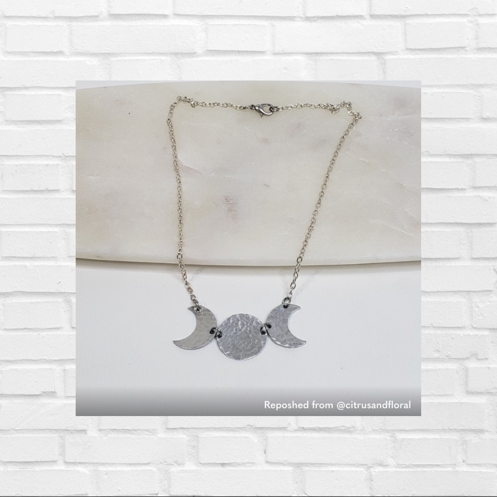 Phases of the Moon Handmade Silver Necklace
